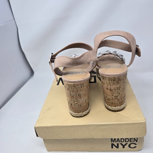 Madden NYC Womens Size 11 Braided Rhinestone Wedge Heel Strappy Sandals - Picture 6 of 16